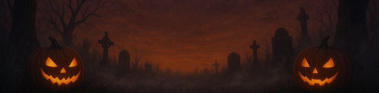 Halloween scene with space for text in the center